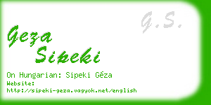 geza sipeki business card